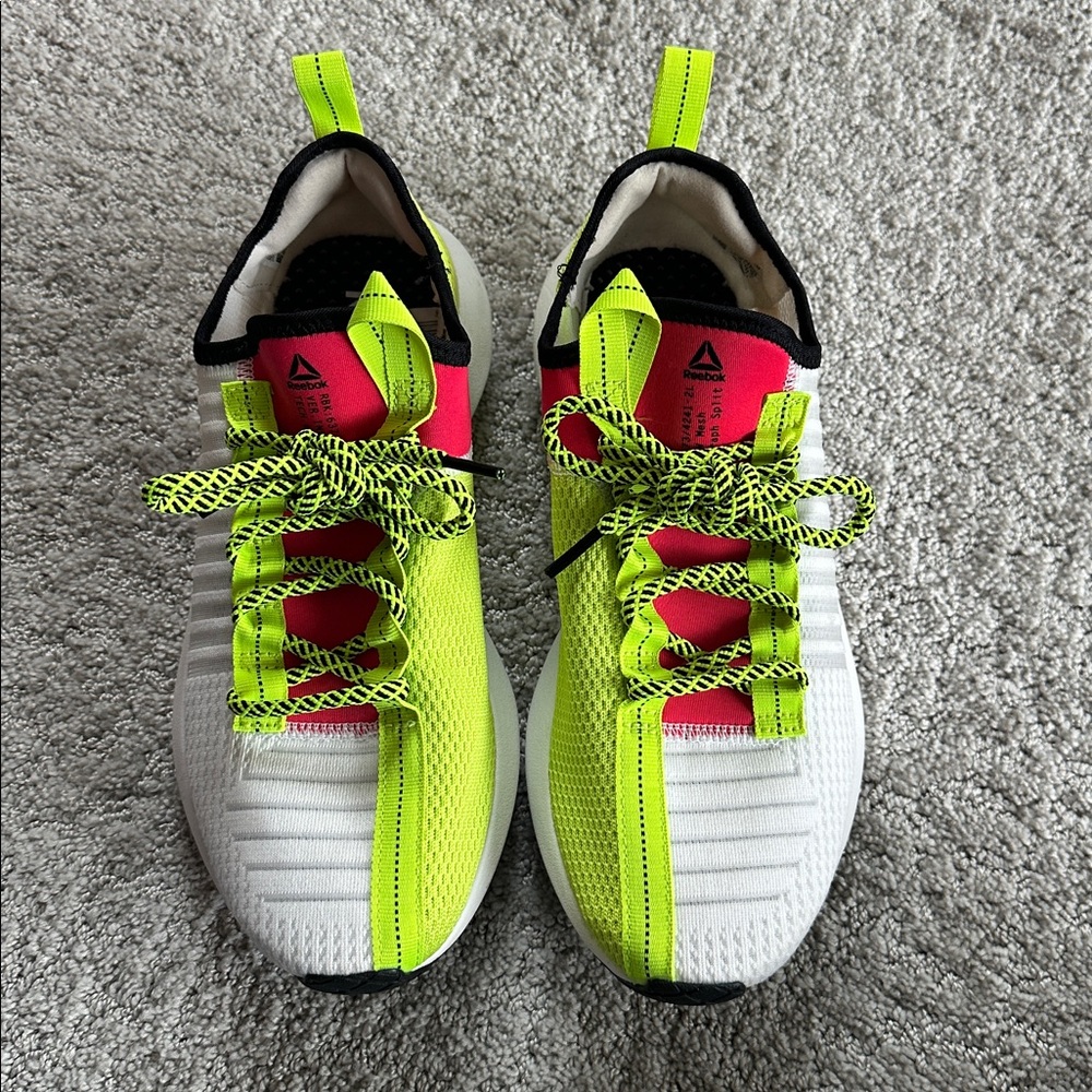 Reebok Neon Yellow and White Athletic Shoes